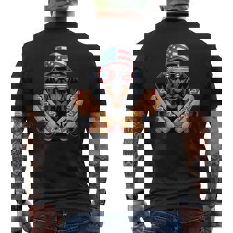 Patriotic Dachshund 4Th Of July Hotdog American Flag Men's T-shirt Back Print - Thegiftio