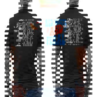 Patriotic Raccoon Red White And Feral 4Th Of July Boys Men's T-shirt Back Print - Monsterry