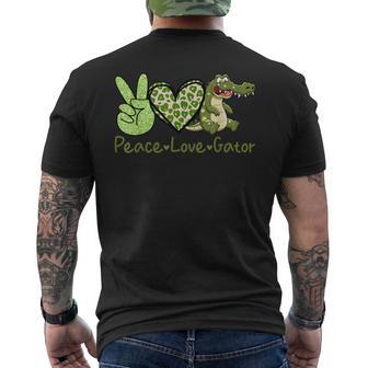 Peace Love Gator Cute Costume Animal Lover Alligator Men's T-shirt Back Print - Thegiftio UK