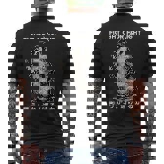 Penguin Fight Or Flight Meme Penguin With Knife Men's T-shirt Back Print - Thegiftio