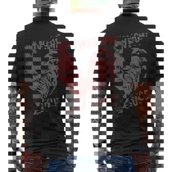 Pets Awesome Sauce With Picture Of Rooster Men's T-shirt Back Print - Monsterry