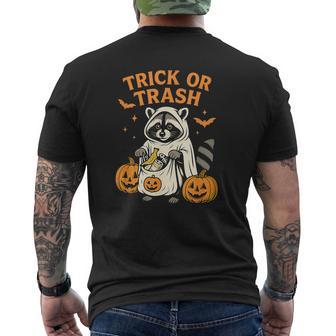 Raccoon Trick Or Trash Halloween Men's T-shirt Back Print - Thegiftio UK
