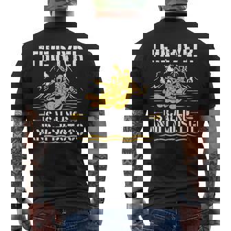 The River Is Calling Water Rafting 川 ラフティング メンズTシャツ バックプリント - Kawaiitshirt