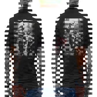 Sasquatch Selfie Bigfoot Rock On Ufo Alien Men's T-shirt Back Print - Thegiftio UK