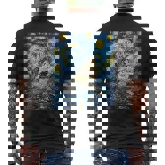 Shark Van Gogh Style Starry Night Men's T-shirt Back Print - Thegiftio