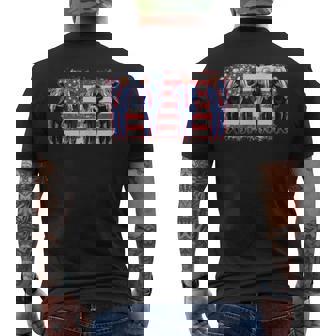 Trump Dancing On Us FlagRetro Trump Dance 4Th Of July Men's T-shirt Back Print - Monsterry