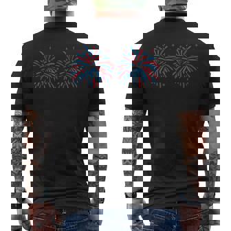 Usa Fireworks Couple Just Here For The Fireworks Men's T-shirt Back Print - Monsterry