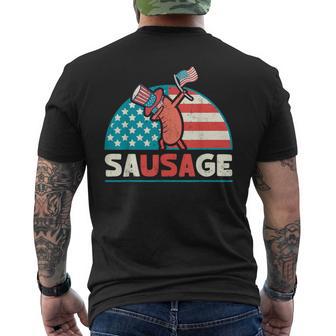 Usa Sausage Patriotic 4Th Of July Men's T-shirt Back Print - Thegiftio UK