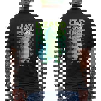 Weirdcore Lizard Meme Derpy Reptile Animal Humor Men's T-shirt Back Print - Monsterry