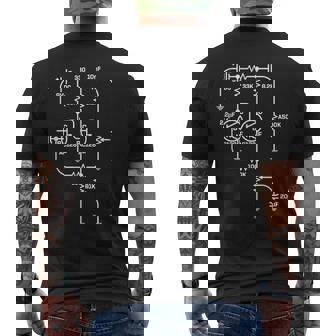 Fuzz Pedal スケマティック回路 ハンドワイヤー ミュージシャン ギフト メンズTシャツ バックプリント - Kawaiitshirt