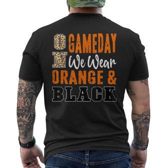On Gameday Football We Wear Orange And Black School Spirit Men's T-shirt Back Print - Thegiftio UK
