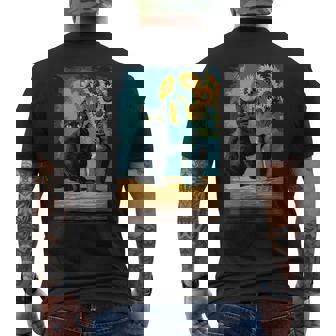 Gatto Con Unaso Di Girasole T-shirt da uomo con stampa posteriore - Novitaregali
