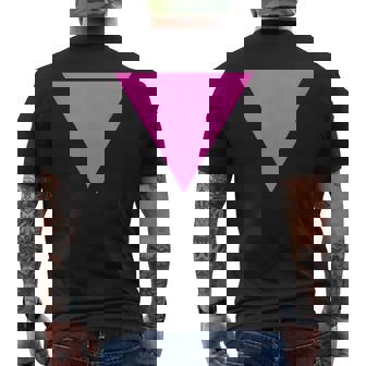 Gay Pride Upside Down Pink Triangle メンズTシャツ バックプリント - Kawaiitshirt