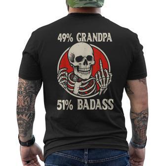 Gen X Grandpa 49 Grandpa 51 Badass Father's Day Men's T-shirt Back Print - Monsterry