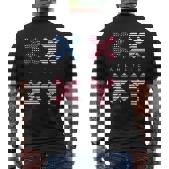 Gender Genetic American Flag Xx Xy Athletics Men's T-shirt Back Print - Monsterry