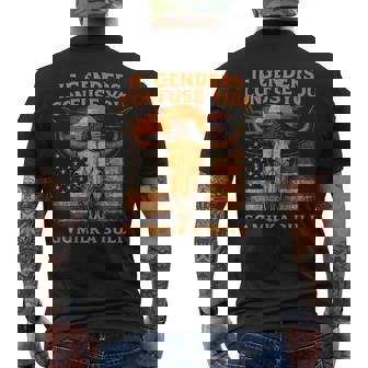 If Genders Confuse You Go Milk A Bull American On Back Men's T-shirt Back Print - Thegiftio UK