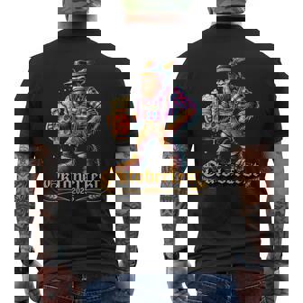 German Bigfoot Sasquatch Lederhose Oktoberfest 2025 Men's T-shirt Back Print | Mazezy