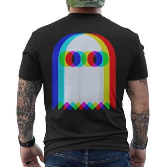 Ghost Trippy Vaporwave Halloween Techno Rave Edm Dj Music Men's T-shirt Back Print - Thegiftio UK