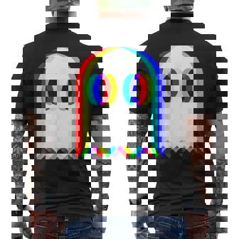 Ghost Trippy Vaporwave House Music Festival Edm Techno Rave Men's T-shirt Back Print | Mazezy