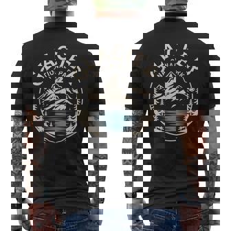 Glacier National Park Retro Outdoor Nature Us National Park Men's T-shirt Back Print - Thegiftio