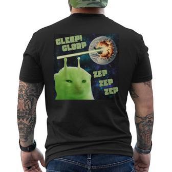 Glerp Glorp Zep Zep Cat Silly Alien Meme Cat Meme Brainrot Men's T-shirt Back Print - Thegiftio UK