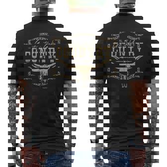 Get Me To God’S Country Bull Skull Southern Western Graphic Men's T-shirt Back Print - Thegiftio