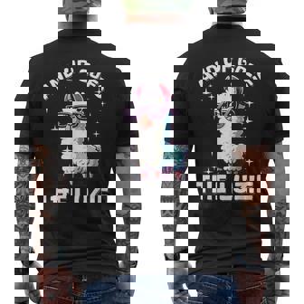 And Up Goes The Luzie Alpaka Party Tanzen Feiernpruch T-Shirt mit Rückendruck - Geschenkecke