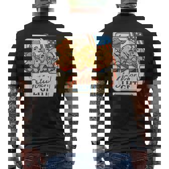 Golden Light Golden Retriever Patriotic Us Flag 4Th Of July Men's T-shirt Back Print | Mazezy