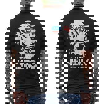 Golden Retriever Dog 4Th Of July Merica Men's T-shirt Back Print - Monsterry