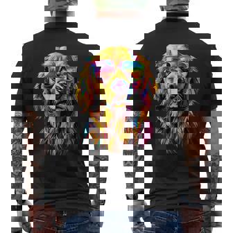 Golden Retriever Mitonnenbrille Hund Motiv Ich Liebe Hunde T-Shirt mit Rückendruck - Geschenkecke