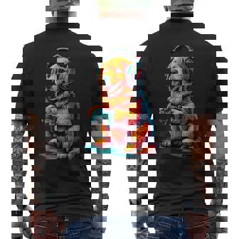 Golden Retriever Retro Gamerintage Gaming Amante De Los Perros Camiseta Hombre Estampado Espalda - Regaloses