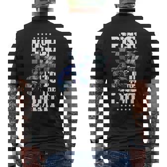 Gorilla プッシュリミットワークアウトダンベル ボディビルディング ジム フィットネス メンズTシャツ バックプリント - Kawaiitshirt