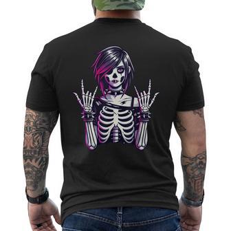 Goth Girl Emo Punk Skeleton Grunge Men's T-shirt Back Print - Thegiftio