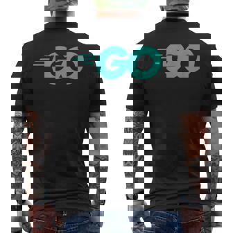 Goロゴ付きのgoプログラミング言語golang開発者 メンズTシャツ バックプリント - Kawaiitshirt