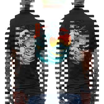 Gran Ola Monte Fuji Puesta Delol Paisaje Camiseta Hombre Estampado Espalda - Regaloses