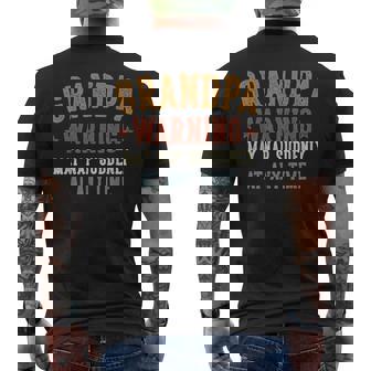 Grandpa Warning May Nap Suddenly At Any Time Grandpa Men's T-shirt Back Print - Monsterry