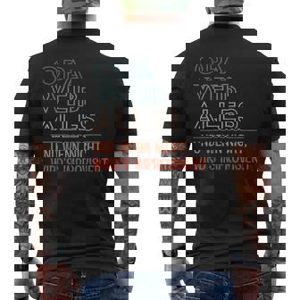 Grandpa Weiss Alles Und Wenn Nicht Wird Improvisiert T-Shirt mit Rückendruck - Geschenkecke
