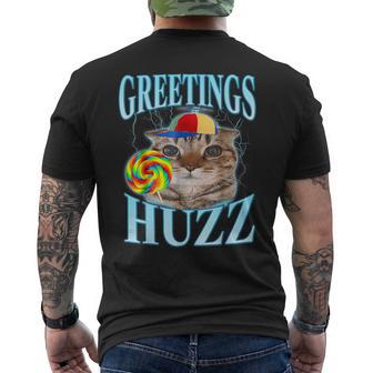 Greetings Huzz Gen Z Gen Alpha Silly Cat Vintage Men's T-shirt Back Print - Thegiftio UK