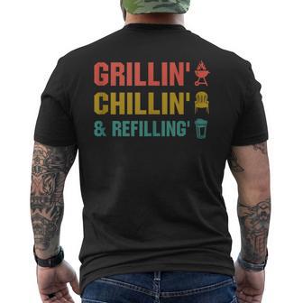 Grilling Bbq Grillin Chillin & Refilling Men's T-shirt Back Print - Thegiftio UK