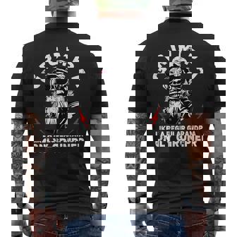 Grumpa Like A Regular Grandpa Only Grumpier Monkey On Back Men's T-shirt Back Print - Thegiftio