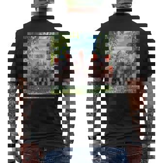 Grupo Lindos Cerditos De Lauerte Cerdos Felices Familia Camiseta Hombre Estampado Espalda - Regaloses