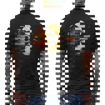 Guitar Nature Moon Retro Guitarist Acoustic Men's T-shirt Back Print - Thegiftio