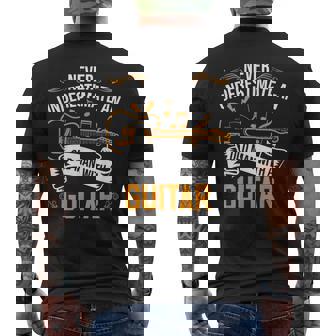 Guitar Player Guitarist Old Man With A Guitar Fathers Day Men's T-shirt Back Print | Mazezy