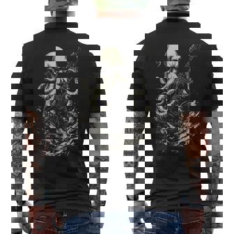 Guitar Player Octopus Heavy Metal Head Guitarist Men's T-shirt Back Print - Thegiftio