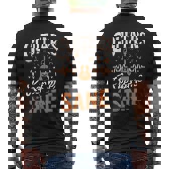 Guitars Keep Meane Pun Guitarists アコースティックギター メンズTシャツ バックプリント - Kawaiitshirt