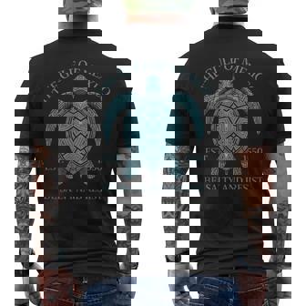 Gulf Of Mexico Turtle Salty Resist Men's T-shirt Back Print | Mazezy
