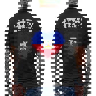 Haiti Heart Flag Haiti Lover Haitian Pride Men's T-shirt Back Print - Thegiftio UK