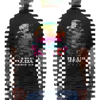 Haleiwa ハワイ ハワイアン ハイビスカス 花 サーファー お土産 メンズTシャツ バックプリント - Kawaiitshirt