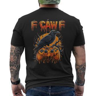 Halloween Gamer Pumpkin Dripping Gaming Crow Raven Bird Drip Men's T-shirt Back Print - Thegiftio UK