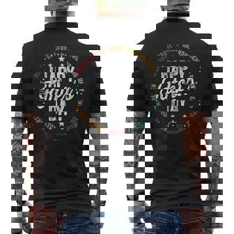 Happy Father's Day For Dad Grandpa Strong Brave Hero Men's T-shirt Back Print | Mazezy